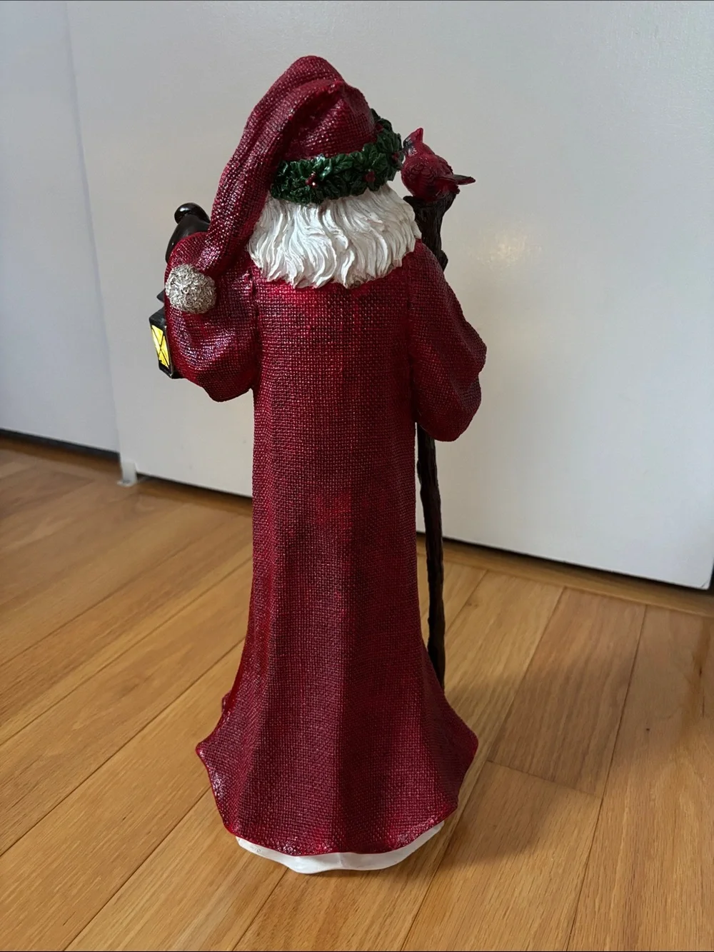 Classic Red Santa with Lantern Holiday Figurine